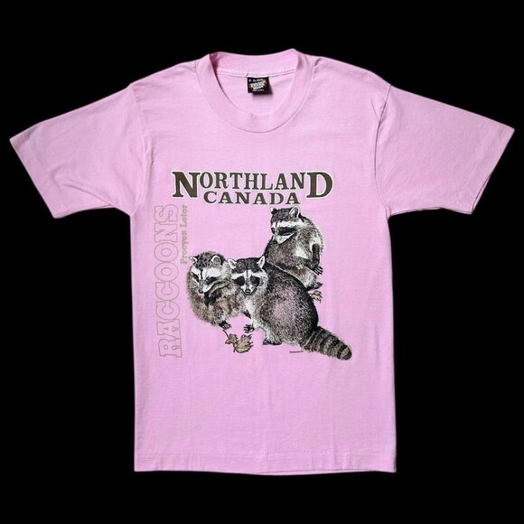 90s vintage Northland Canada Raccoons T-shirt single stitch animal graphic. - Picture 1 of 7